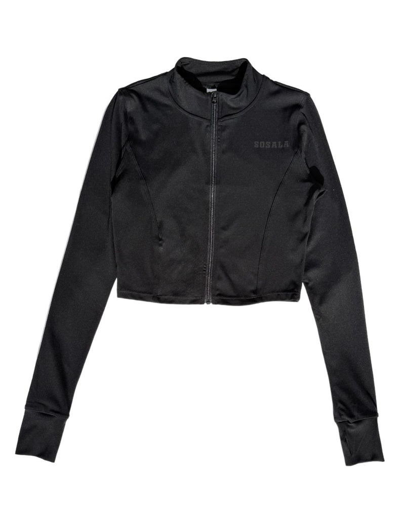 Long Sleeve Zip Top - Dark Roast (Black)