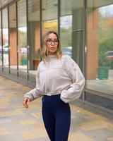 Zip Through Sweater in Iced Oat