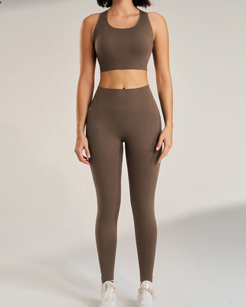 The Ribbed Set in Cocoa