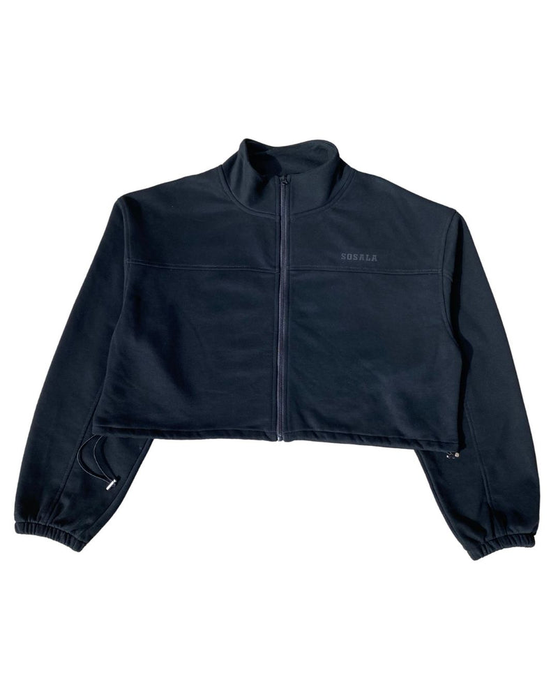 Zip Through Sweater - Dark Roast (Black)