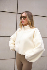 Drawstring Fleece in Iced Oat