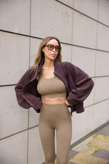 Drawstring Fleece in Espresso