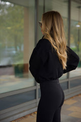 Zip Through Sweater in Black