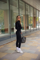 Zip Through Sweater in Black