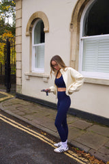 Drawstring Fleece in Iced Oat