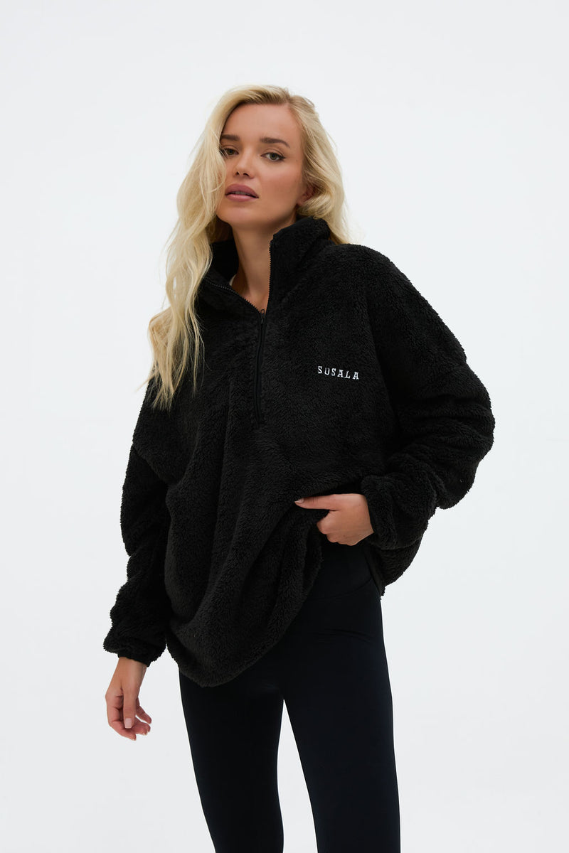 Quarter Zip Fleece - Black