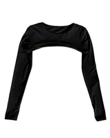 Flat lay of sosala sleeves top, throw over athleisure top 