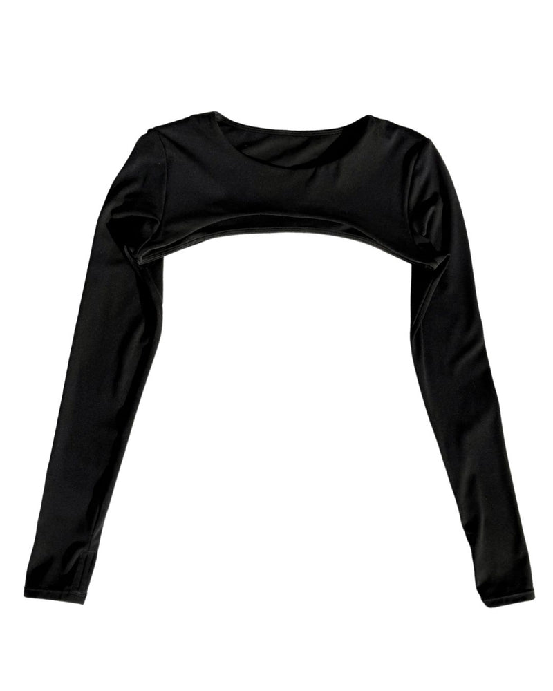 Flat lay of sosala sleeves top, throw over athleisure top 