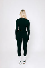 Long Sleeve Zip Top - Dark Roast (Black)