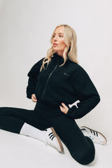 Zip Through Sweater - Dark Roast (Black)