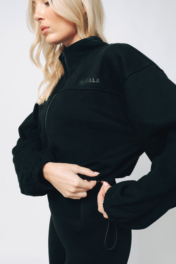 Zip Through Sweater - Dark Roast (Black)