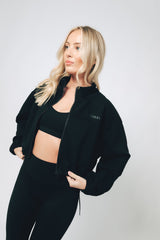 Zip Through Sweater - Dark Roast (Black)
