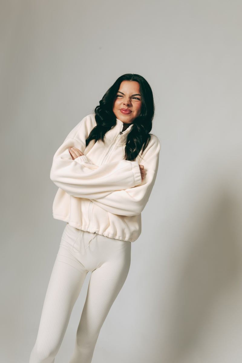 Drawstring Fleece - Iced Oat