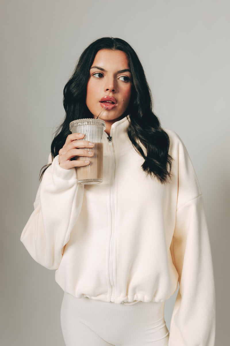 Drawstring Fleece - Iced Oat