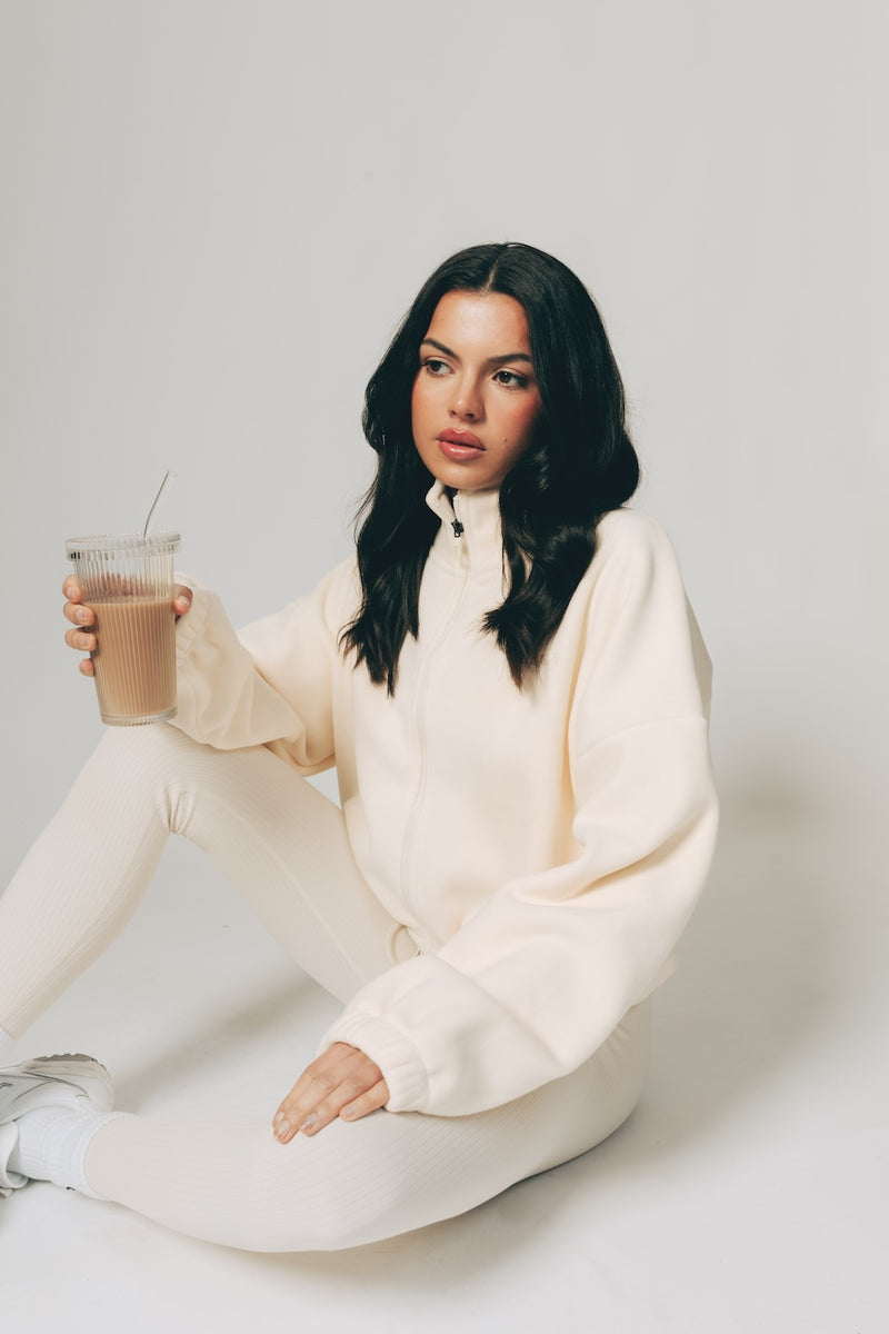 Drawstring Fleece - Iced Oat