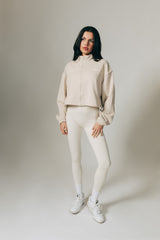Zip Through Sweater - Iced Oat